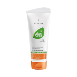 Champú Reparador LR Aloe Vera Nutri con 45% de gel de Aloe Vera y extracto de bambú, ideal para fortalecer y limpiar suavemente el cabello seco y dañado