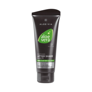 Bálsamo calmante con 50% de aloe vera para reducir la irritación tras el afeitado.