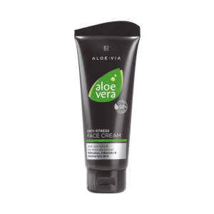 Crema facial calmante con 50% de aloe vera y extracto de té blanco.