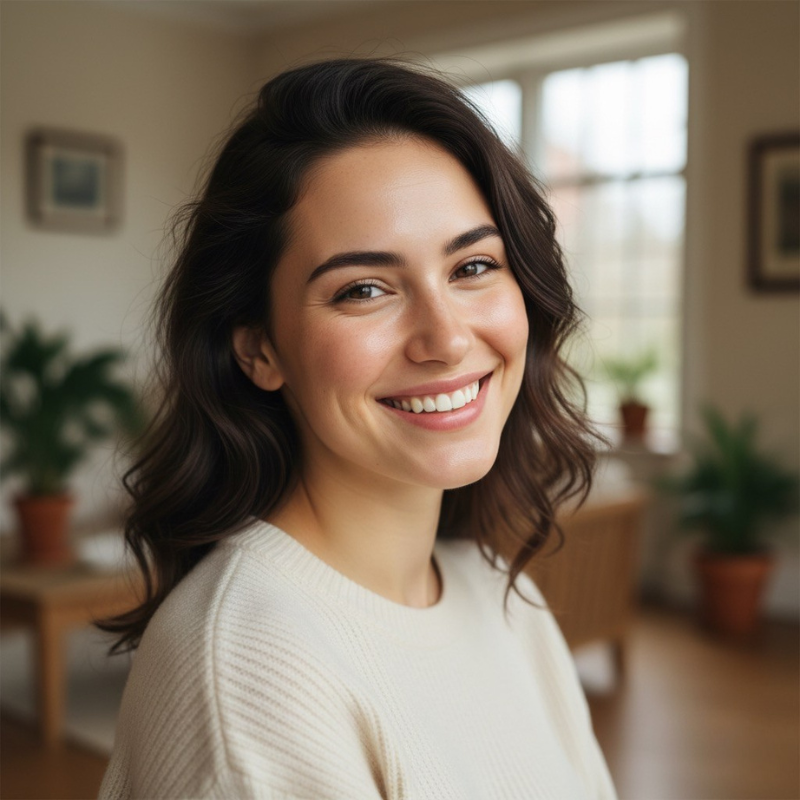 Mujer con piel radiante y sonrisa natural representando los beneficios de la suplementación para el bienestar integral – Natural Radiance Cosmetics